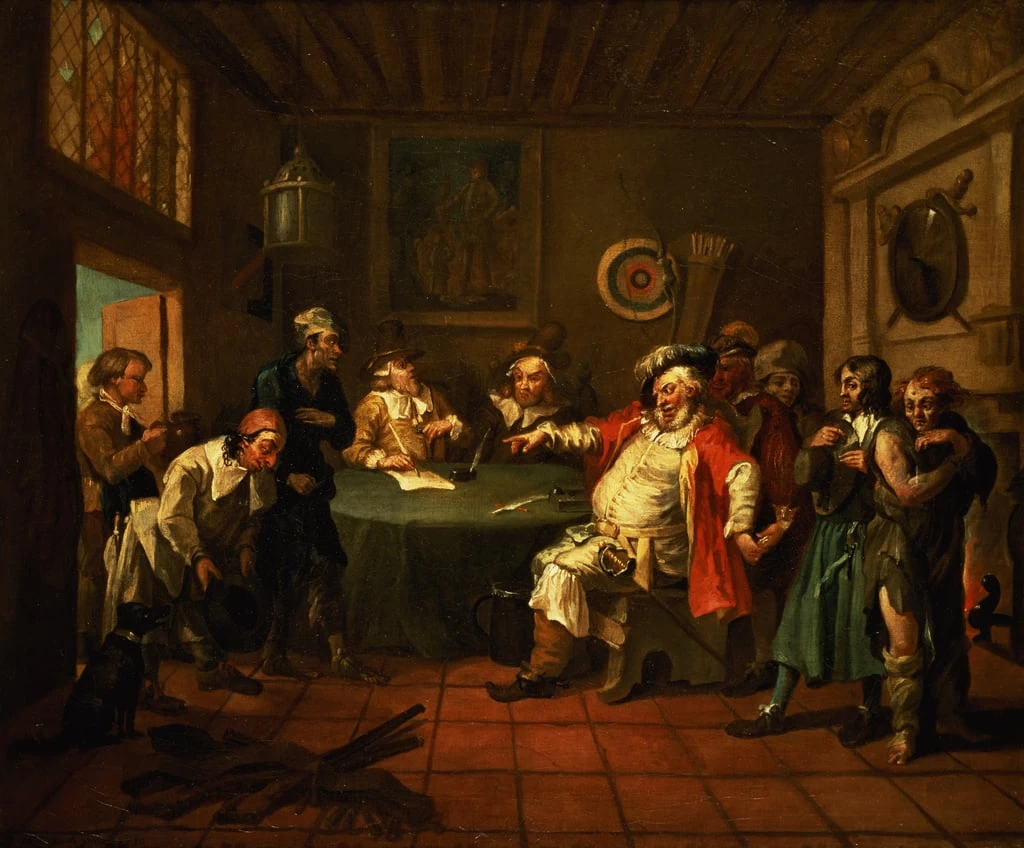 Falstaff esaminando le sue reclute da Enrico IV di Shakespeare